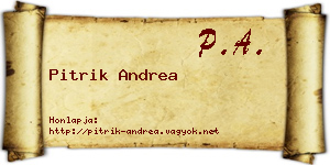 Pitrik Andrea névjegykártya